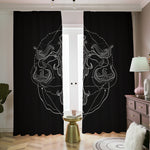 Black And White Libra Sign Print Blackout Pencil Pleat Curtains