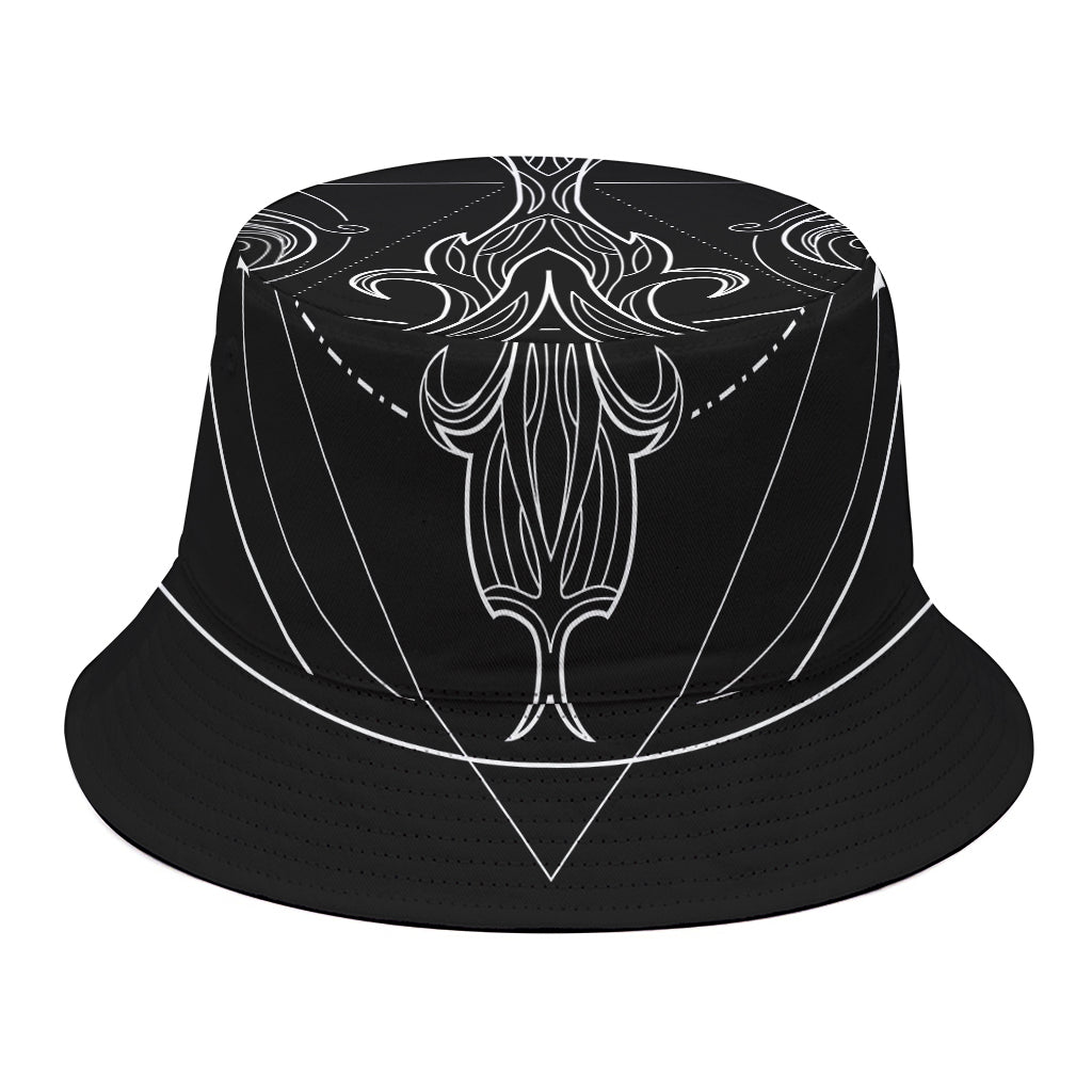 Black And White Libra Sign Print Bucket Hat