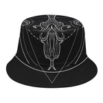 Black And White Libra Sign Print Bucket Hat