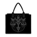 Black And White Libra Sign Print Canvas Tote Bag