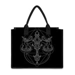 Black And White Libra Sign Print Canvas Tote Bag