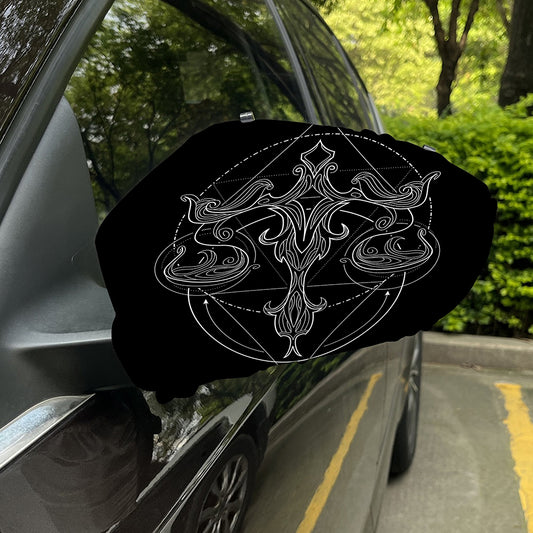 Black And White Libra Sign Print Car Side Mirror Covers