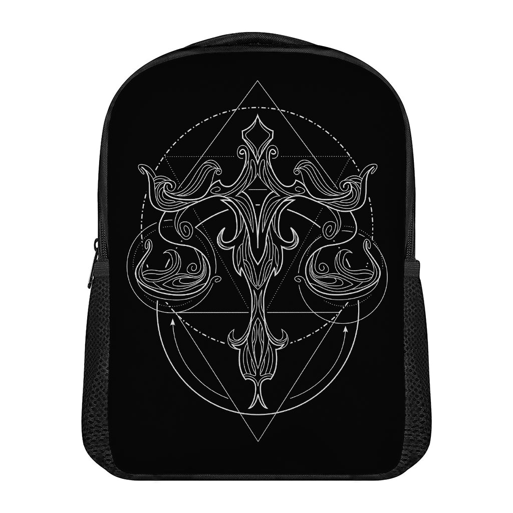 Black And White Libra Sign Print Casual Backpack