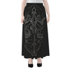 Black And White Libra Sign Print Chiffon Maxi Skirt