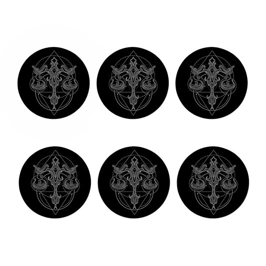 Black And White Libra Sign Print Coaster Set