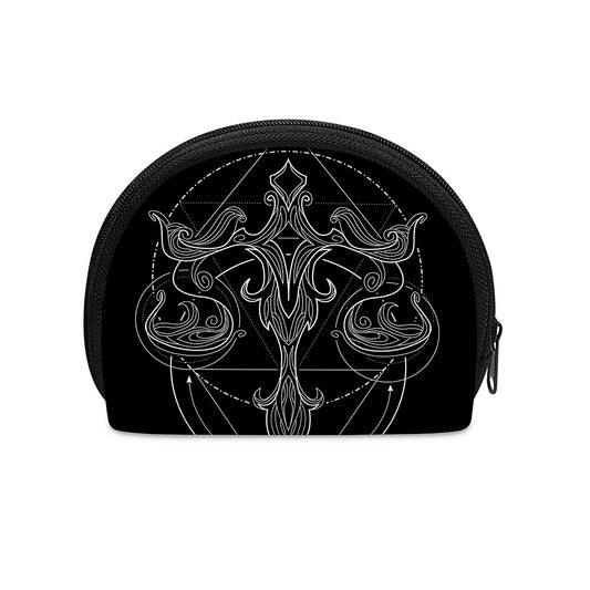 Black And White Libra Sign Print Coin Purse