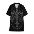 Black And White Libra Sign Print Cotton Hawaiian Shirt