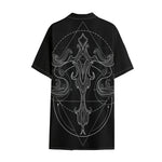 Black And White Libra Sign Print Cotton Hawaiian Shirt
