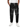 Black And White Libra Sign Print Cotton Sweatpants