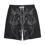 Black And White Libra Sign Print Cotton Shorts