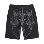 Black And White Libra Sign Print Cotton Shorts
