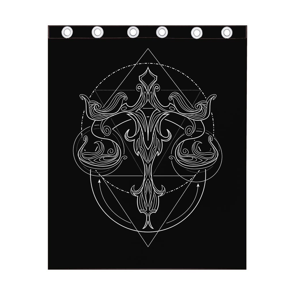 Black And White Libra Sign Print Curtain