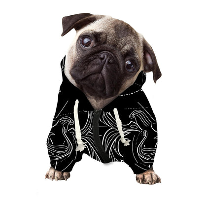 Black And White Libra Sign Print Dog Zip Up Hoodie