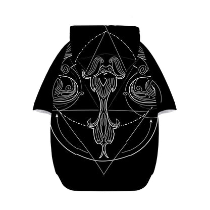 Black And White Libra Sign Print Dog Zip Up Hoodie
