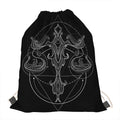 Black And White Libra Sign Print Drawstring Bag