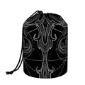 Black And White Libra Sign Print Drawstring Makeup Bag