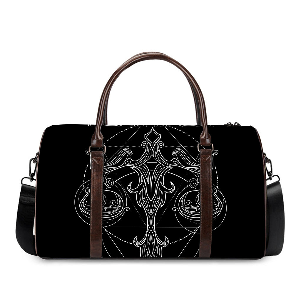 Black And White Libra Sign Print Duffle Bag