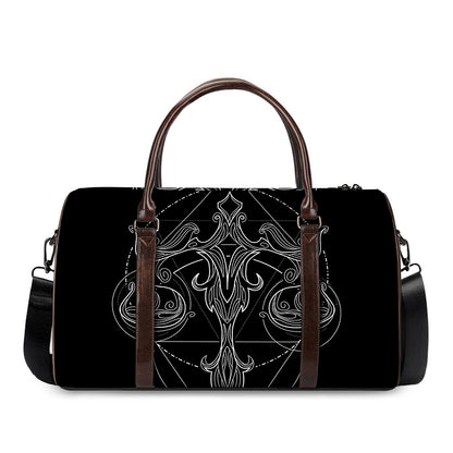 Black And White Libra Sign Print Duffle Bag