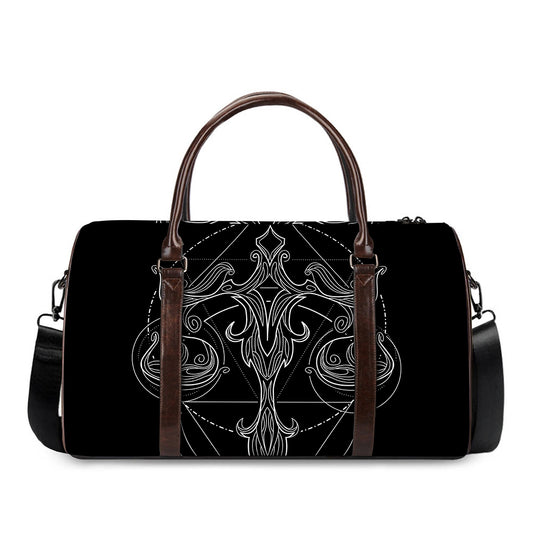 Black And White Libra Sign Print Duffle Bag