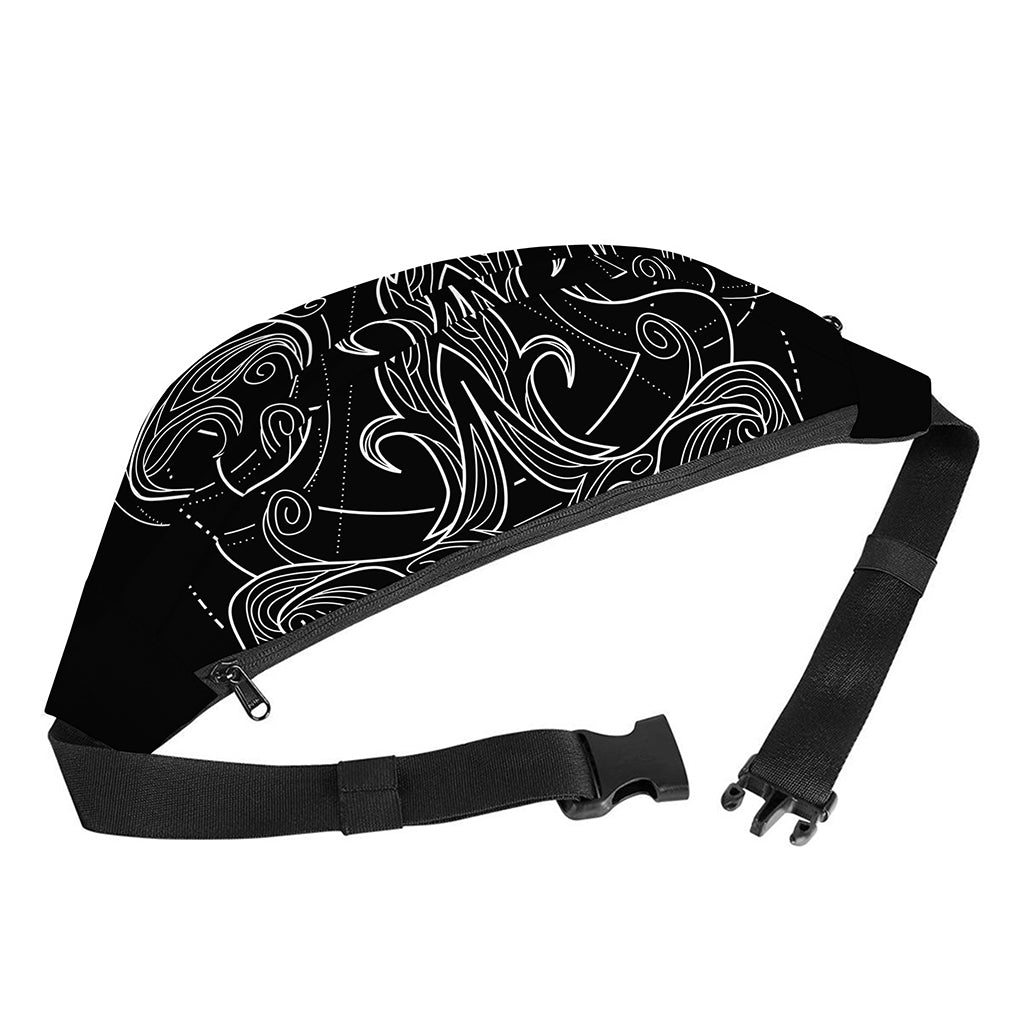Black And White Libra Sign Print Fanny Pack