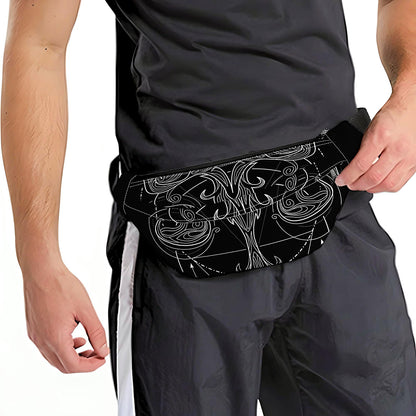 Black And White Libra Sign Print Fanny Pack