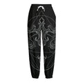Black And White Libra Sign Print Fleece Lined Knit Pants