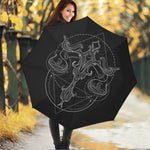 Black And White Libra Sign Print Foldable Umbrella