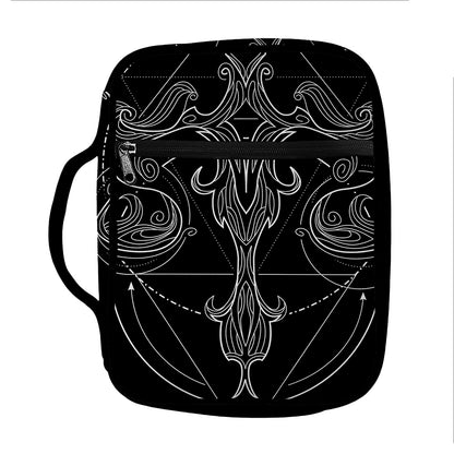 Black And White Libra Sign Print Front Pocket Bible Bag