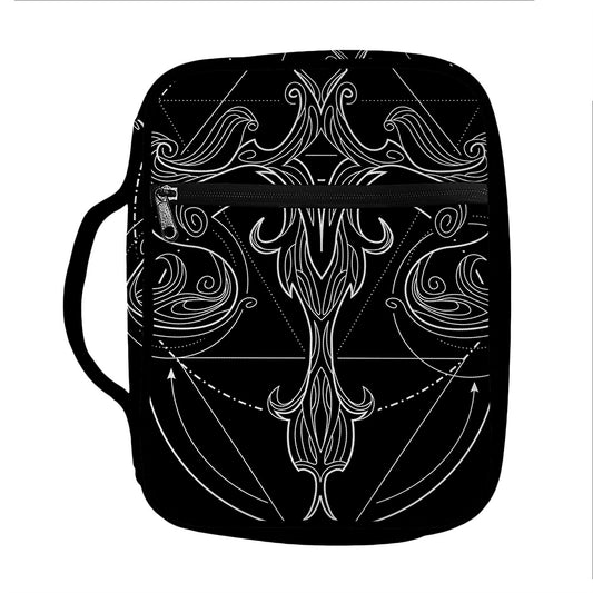 Black And White Libra Sign Print Front Pocket Bible Bag