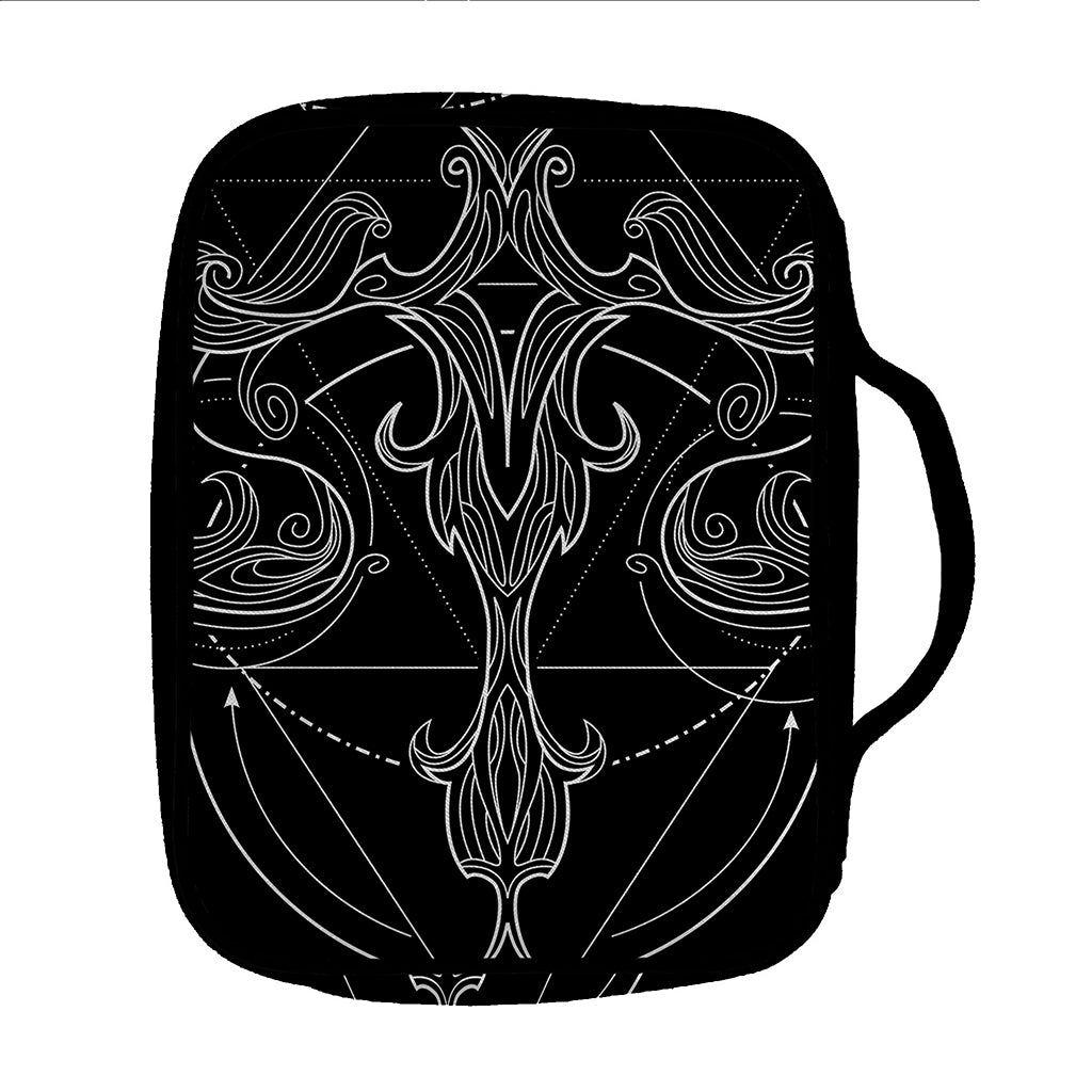 Black And White Libra Sign Print Front Pocket Bible Bag