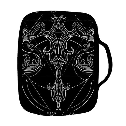 Black And White Libra Sign Print Front Pocket Bible Bag