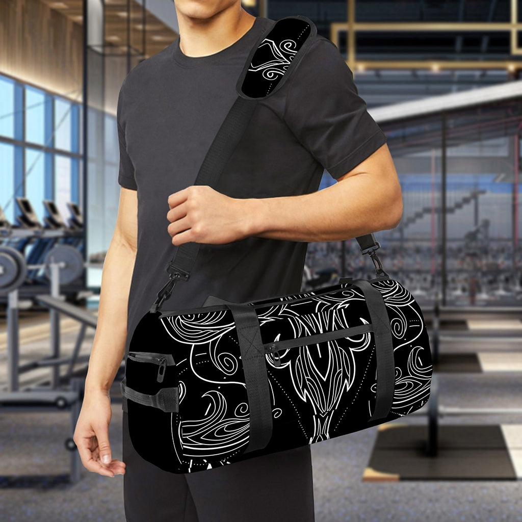 Black And White Libra Sign Print Gym Bag
