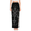 Black And White Libra Sign Print High Slit Maxi Skirt