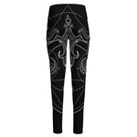 Black And White Libra Sign Print High-Waisted Pocket Leggings