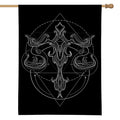 Black And White Libra Sign Print House Flag