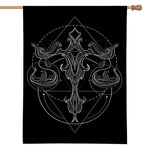 Black And White Libra Sign Print House Flag