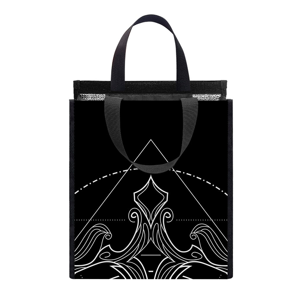 Black And White Libra Sign Print Insulated Lunch Tote
