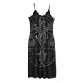 Black And White Libra Sign Print Jersey Midi Cami Dress