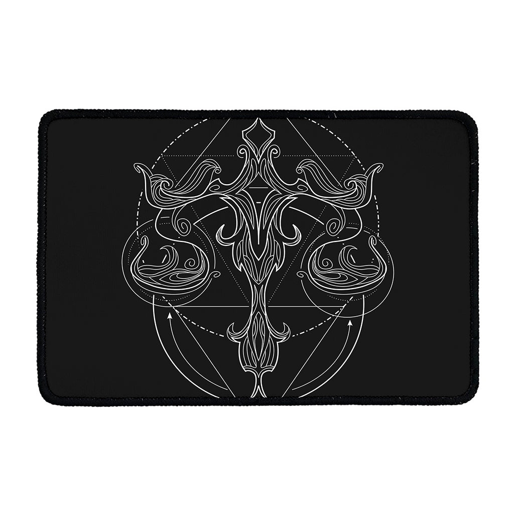 Black And White Libra Sign Print Kitchen Mat
