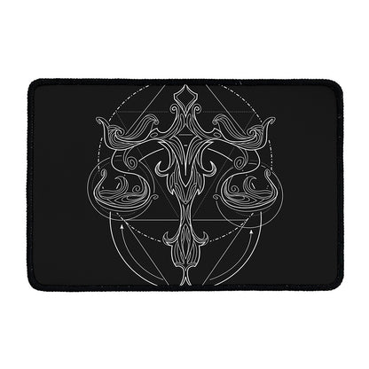 Black And White Libra Sign Print Kitchen Mat