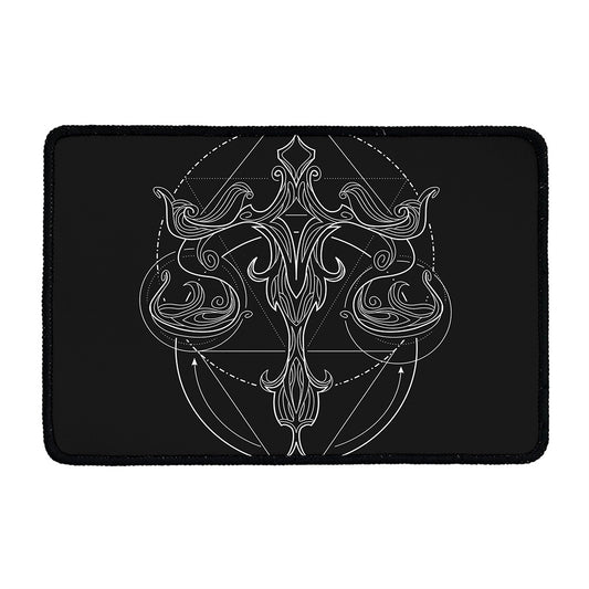 Black And White Libra Sign Print Kitchen Mat