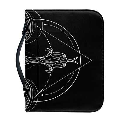 Black And White Libra Sign Print Leather Bible Cover