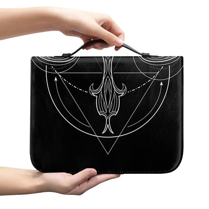 Black And White Libra Sign Print Leather Bible Cover