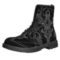 Black And White Libra Sign Print Lace-Up Boots