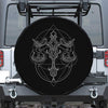 Black And White Libra Sign Print Leather Spare Tire Cover