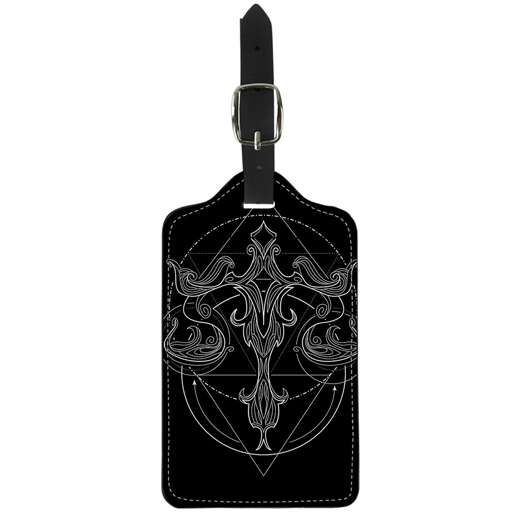 Black And White Libra Sign Print Luggage Tag