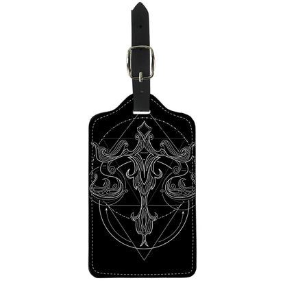 Black And White Libra Sign Print Luggage Tag
