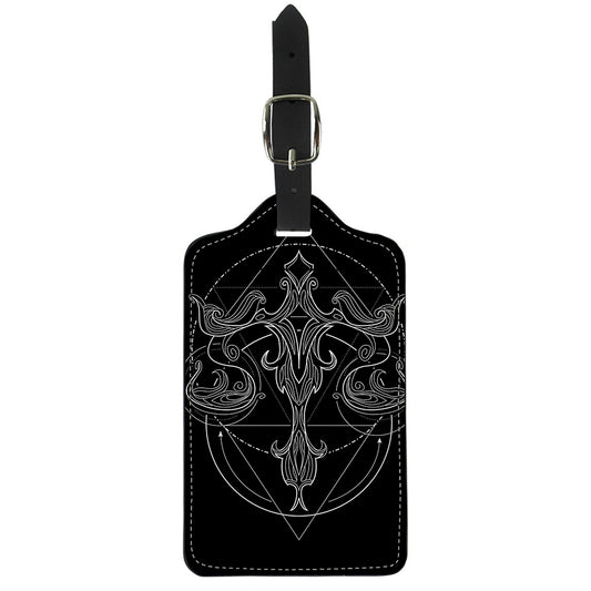 Black And White Libra Sign Print Luggage Tag