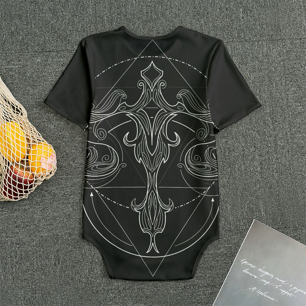 Black And White Libra Sign Print Men's Bodysuit