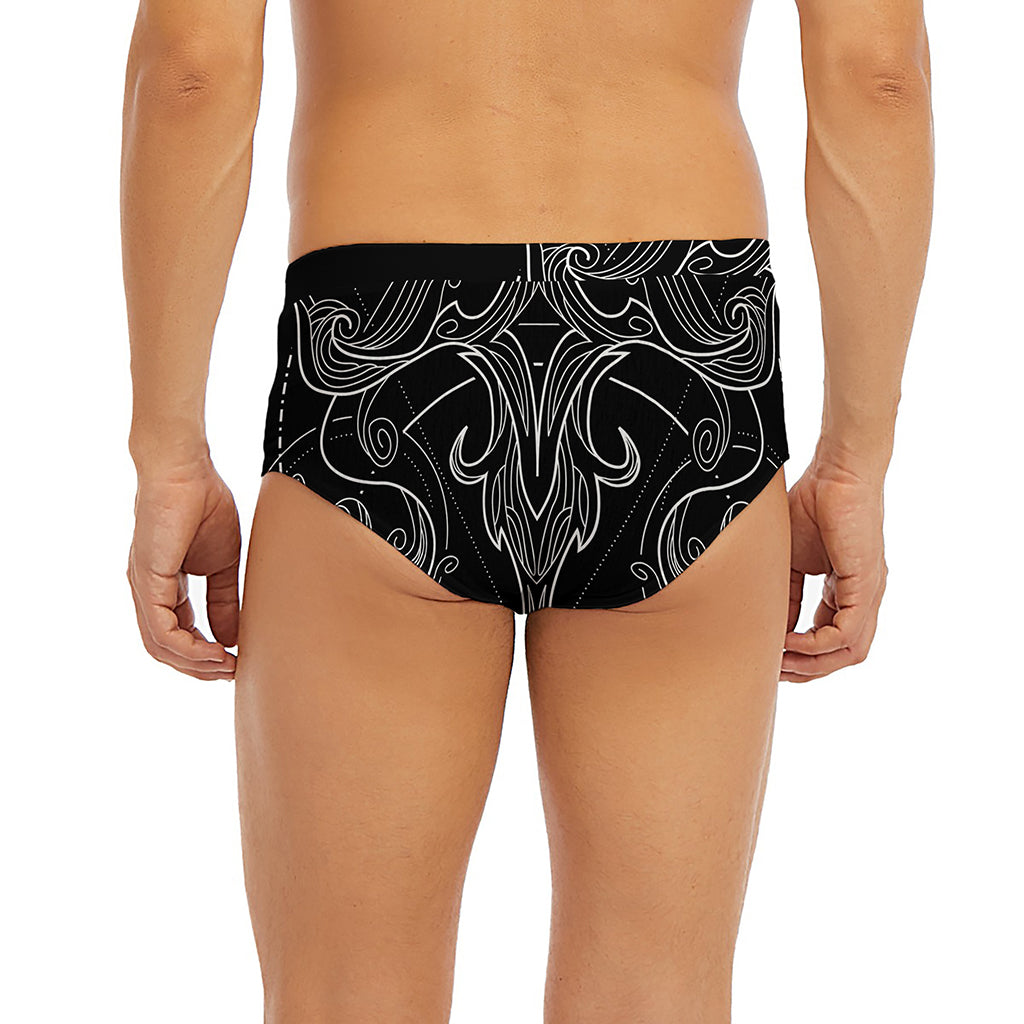 Black And White Libra Sign Print Men's Briefs
